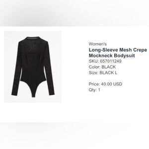 A&F body suit with mesh top, size L